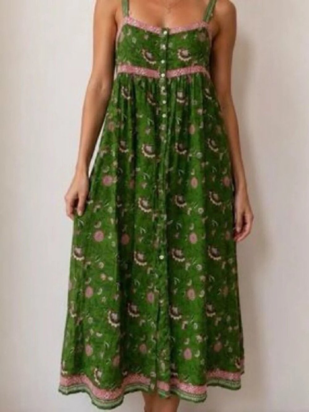 Natural Life Floral Boho Sleeveless Maxi Dress Size Small NWT Hippie Chic Cotton